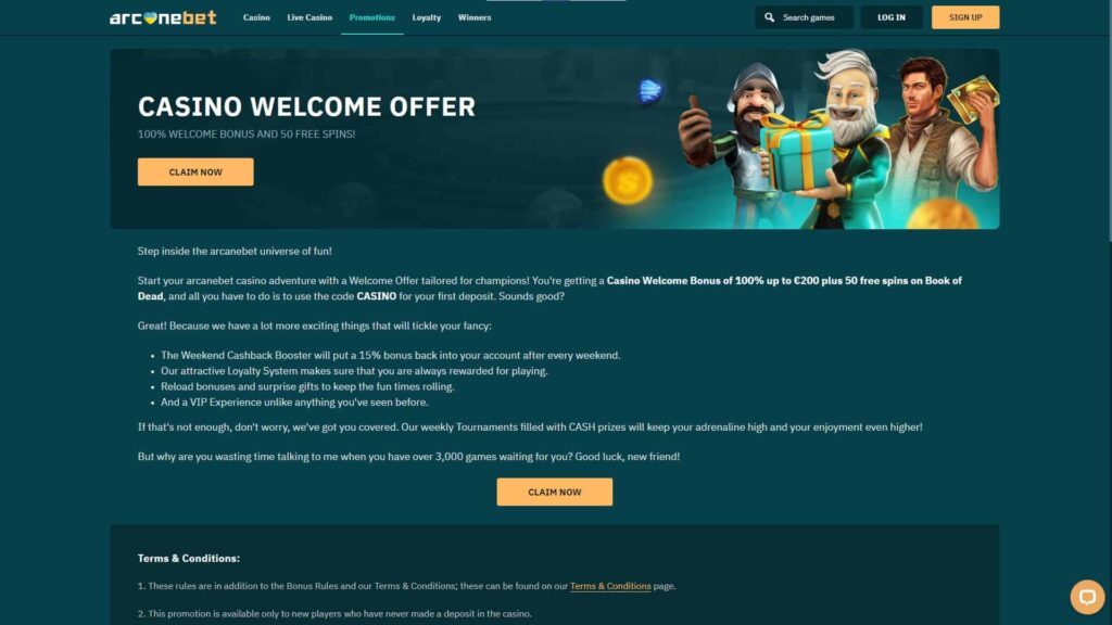 Arcanebet website