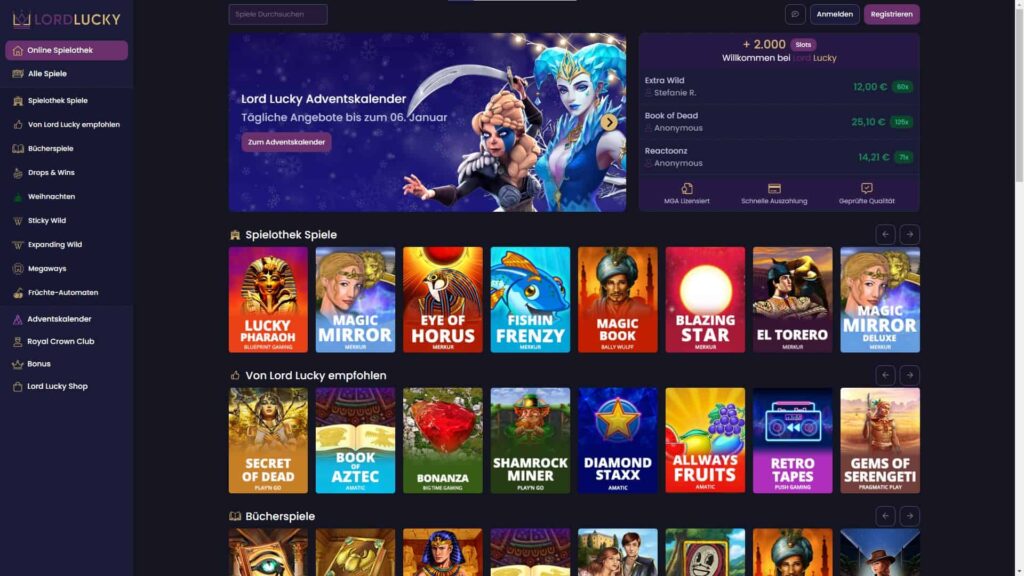 LordLucky Webseite