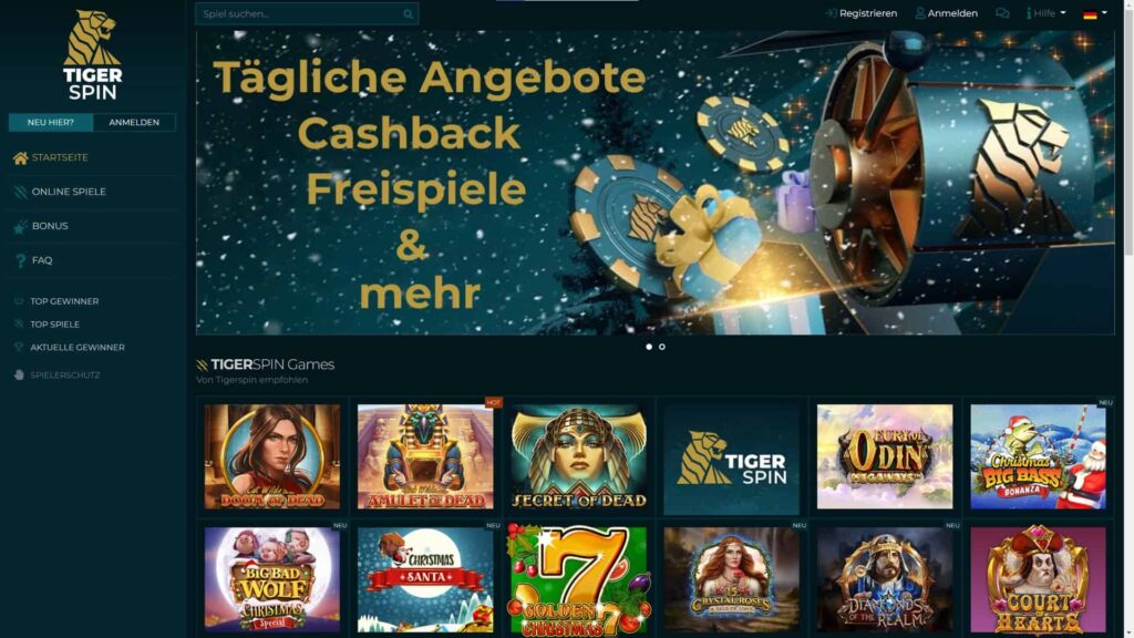 Tigerspin Webseite