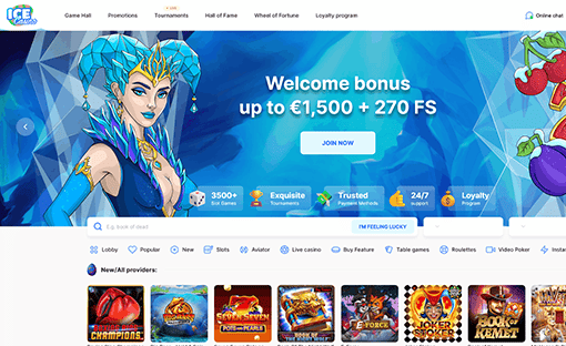 ICE Casino website