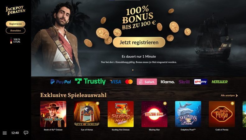 JackpotPiraten Webseite