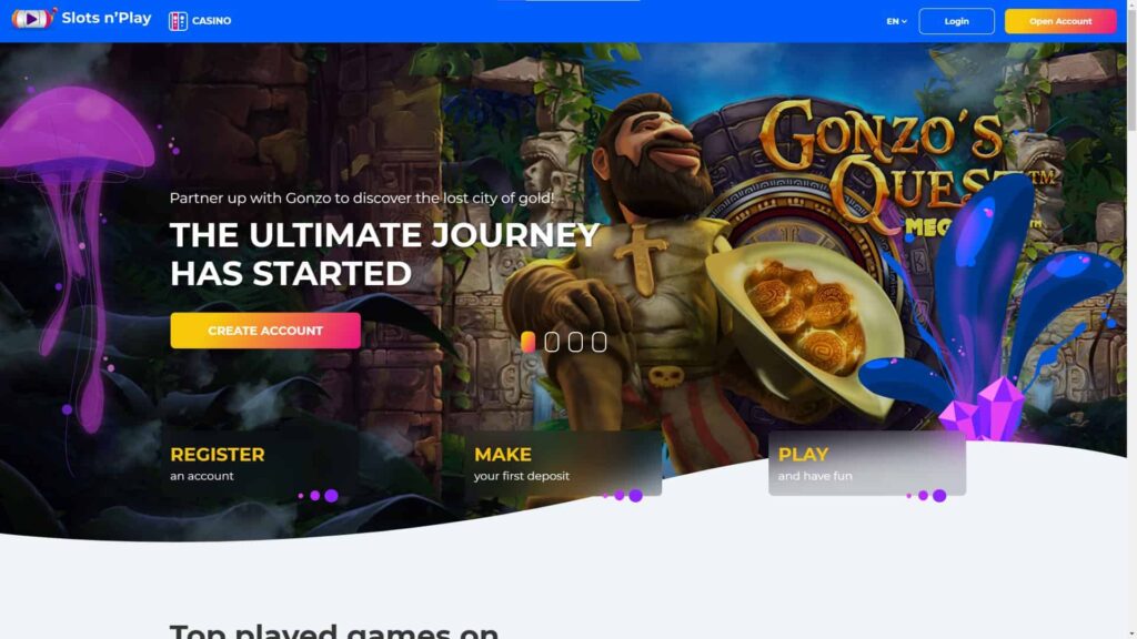 Slots n’Play website