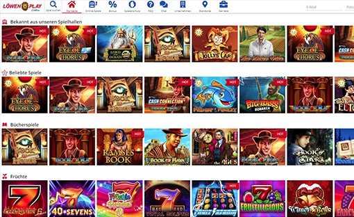 Löwen Play Webseite