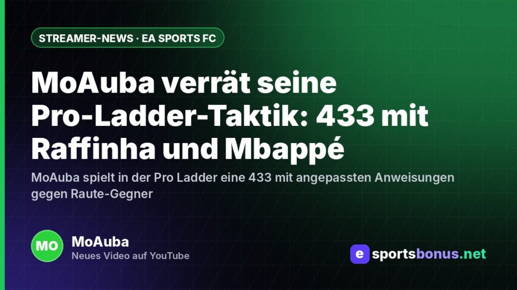 MoAuba verrät seine Pro-Ladder-Taktik: 433 mit Raffinha und Mbappé