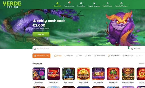 Verde Casino website